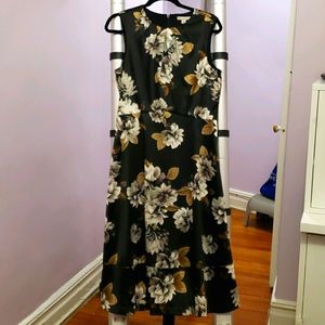 floral black dress very flattering!